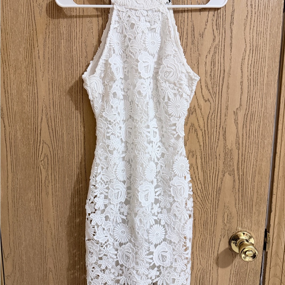 Lulu's White Floral Lace Dress